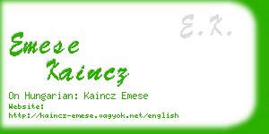 emese kaincz business card